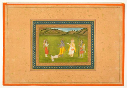 Indian School, late 18th century - Vishnu, Brahma and Shiva - RCIN 1005113.u - Royal Collection