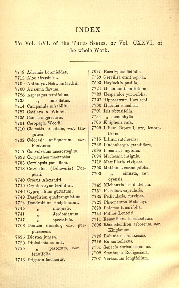 Index - Curtis' 126 (Ser. 3 no. 56) (1900)