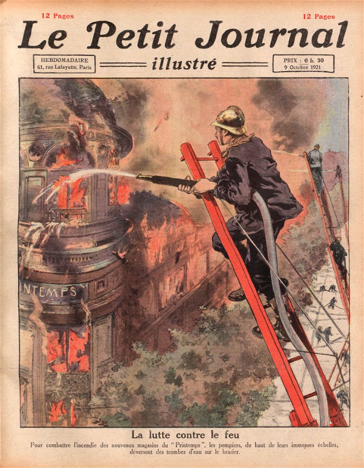 Incendie du Printemps en 1921 (Le Petit Journal illustré)