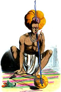 Indou jouant du Pennak. Auguste Wahlen. Moeurs, usages et costumes de tous les peuples du monde. 1843