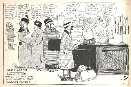 Indoor Sports - Trying to Get Waited On in a Big Store When a Man Customer Enters