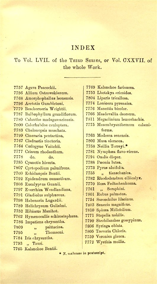 Index - Curtis' 127 (Ser. 3 no. 57) (1901)