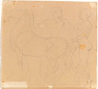 Ingres - MI.867.3314, Un cheval et deux jeunes gens nus