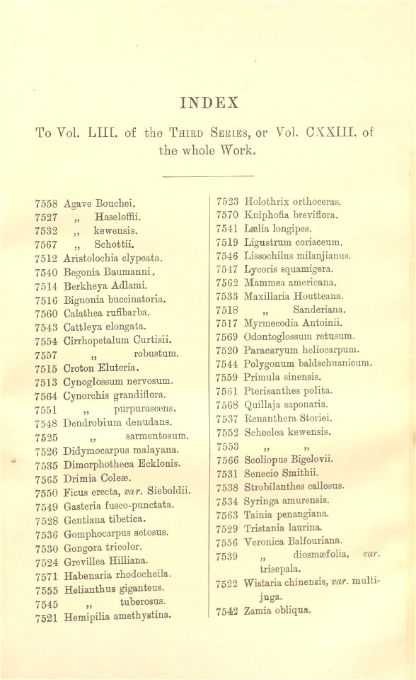 Index - Curtis' 123 (Ser. 3 no. 53) (1897)