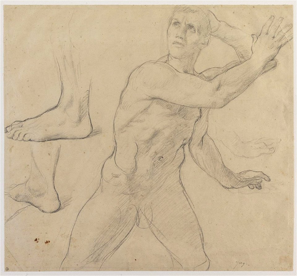 Ingres - Feuille d'études pour Oedipe et le Sphinx, 2223-03