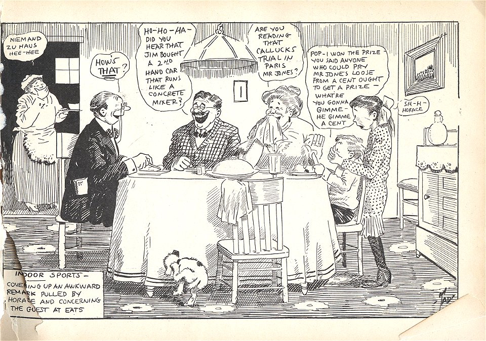Indoor Sports - Covering Up an Awkward Remark Pulled by Horace and Concerning the Guest at Eats