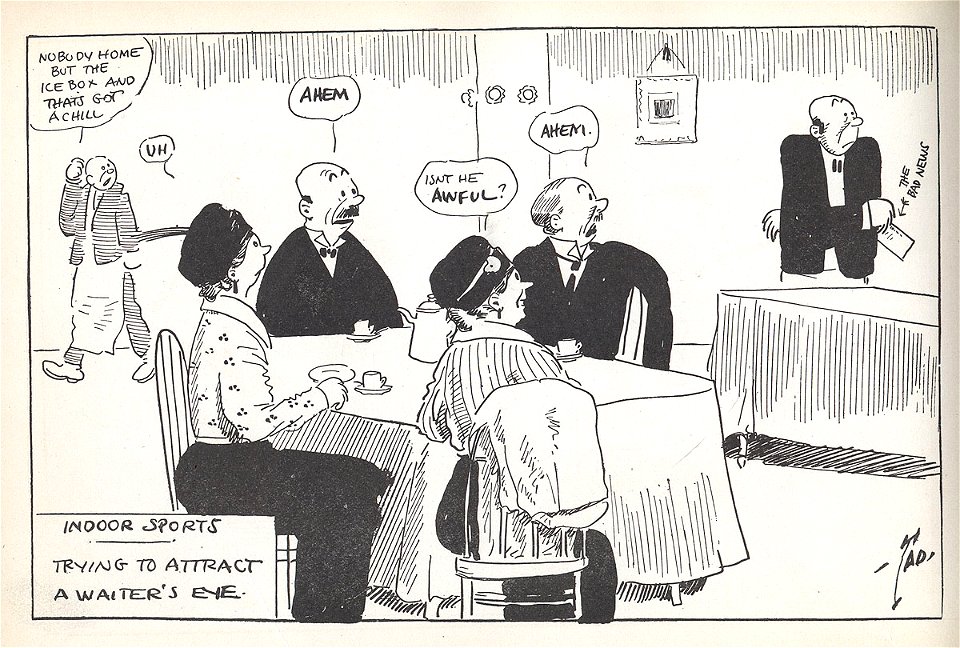 Indoor Sports - Trying to Attract a Waiter's Eye