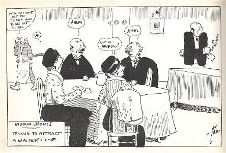 Indoor Sports - Trying to Attract a Waiter's Eye