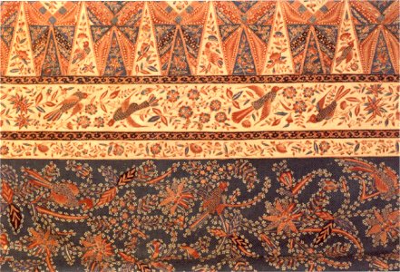 Indonesian sarong from Java, c. 1880, Honolulu Academy of Arts. Free illustration for personal and commercial use.