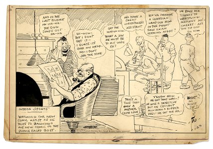 Indoor Sports - Watching the New Comic Artist As He Tries to Ballyhoo His New Comic to his Quince-Faced Boss