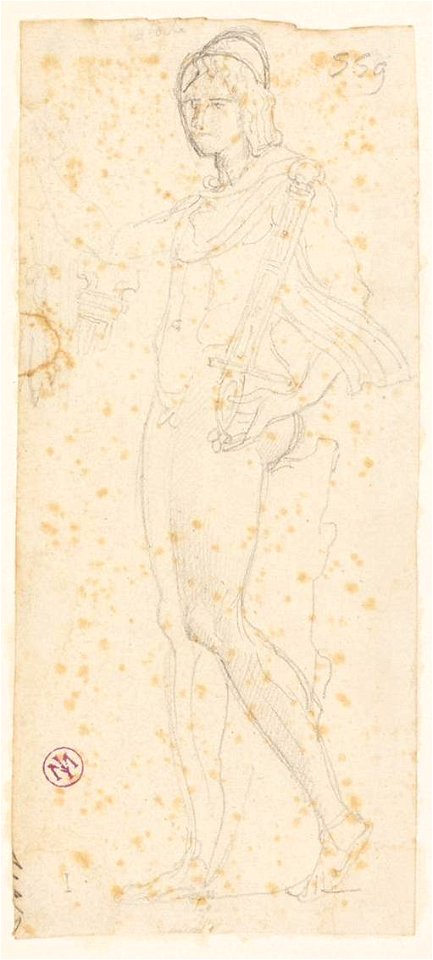 Ingres - MI.867.2145, Statue antique d'un jeune homme nu
