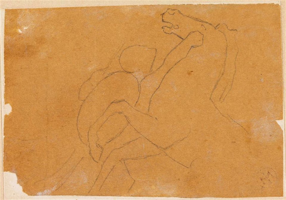 Ingres - MI.867.2165, Cheval cabré retenu par un soldat