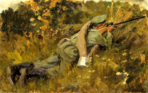 Ivan Vladimirov the-soldier-on-the-position-1916
