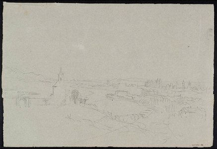 J M W Turner - Zeichnung - Regensburg vom Dreifaltigkeitsberg - um 1840