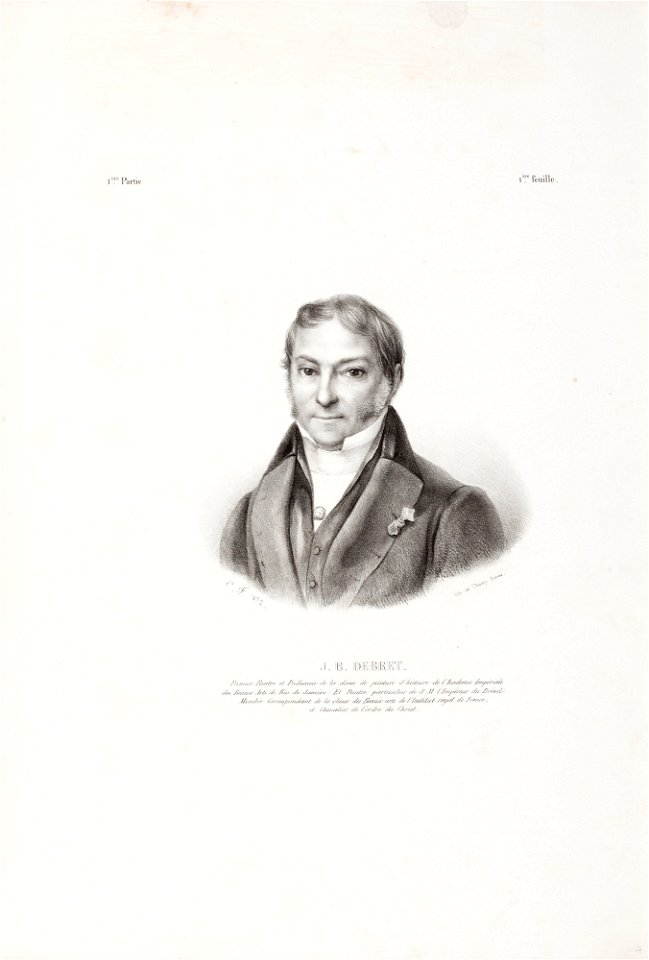 J. B. Debret. Premier Peintre et Professeur de la classe de peinture d´histoire de l´Academie Impèriale des Beaux Arts de Rio de Janeiro - Et Peintre particulier de S. M. l´Empéreur du Brésil
