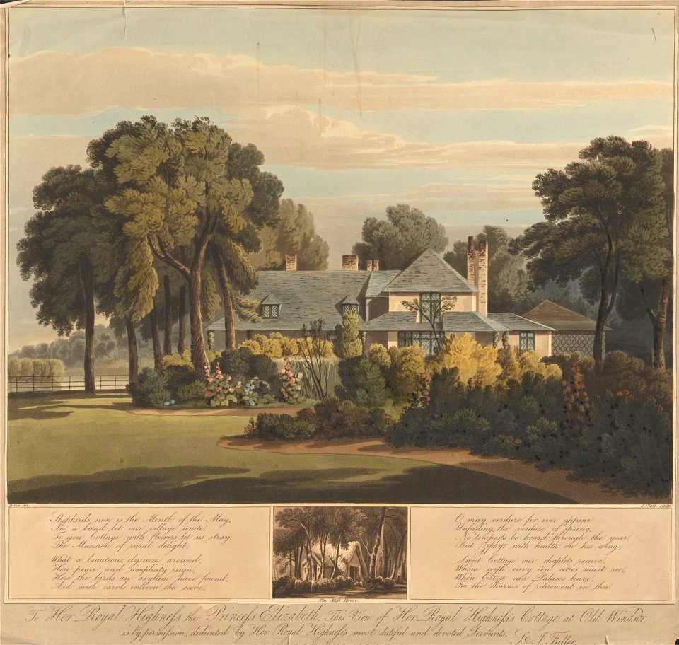 J. Clark - View of HRH the Princess Elizabeth's Cottage at Old Windsor with a View of the Moss House Below - Google Art Project (2381981)