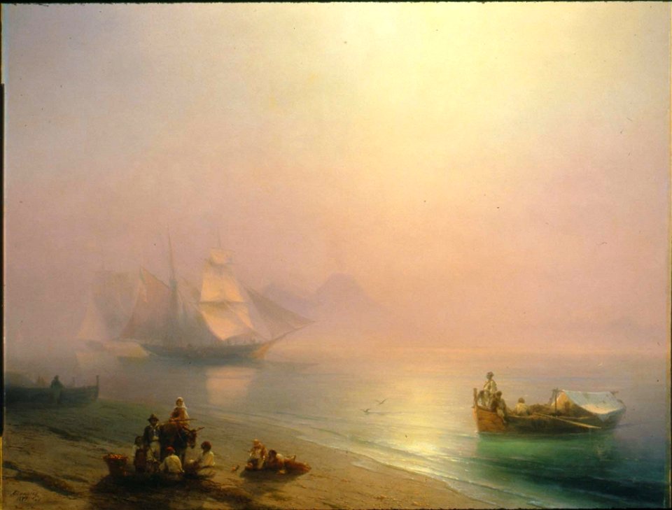 Ivan Konstantinovich Aivazovsky - Fishermen and their Families on the Shore of the Bay of Naples - 1981.509 - Museum of Fine Arts