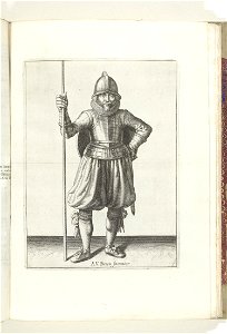J (pikeman) Book illustrations of Nassausche wapen-handelinge, van schilt, spies, rappier, ende targe. Free illustration for personal and commercial use.