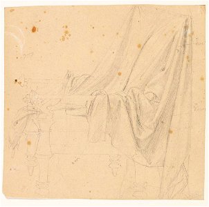 Ingres - MI.867.2278, Draperie posée sur un siège antique