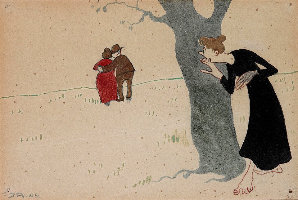 Ivar Arosenius-Spionerande på kärlekspar. 1902