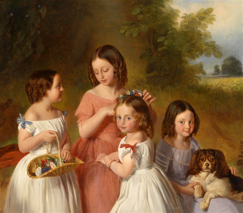 J F Dietler (attr) Geschwister 1846