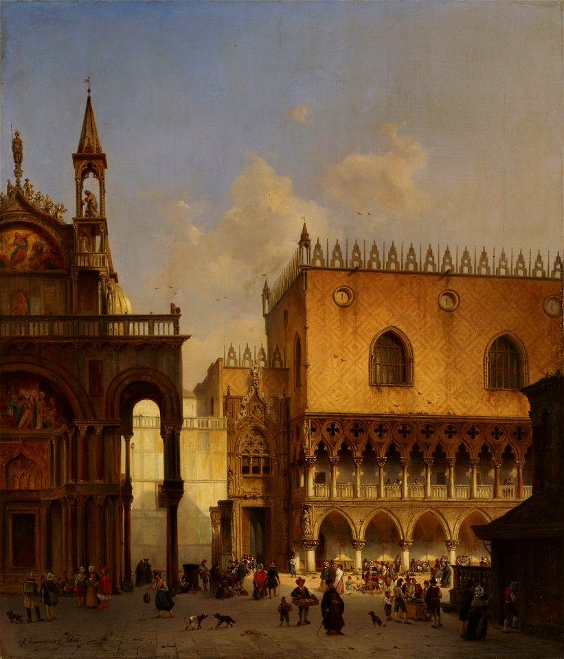 Ivo Ambroise Vermeersch - At the St Mark's Square in Venice - S-2009-185 - Finnish National Gallery