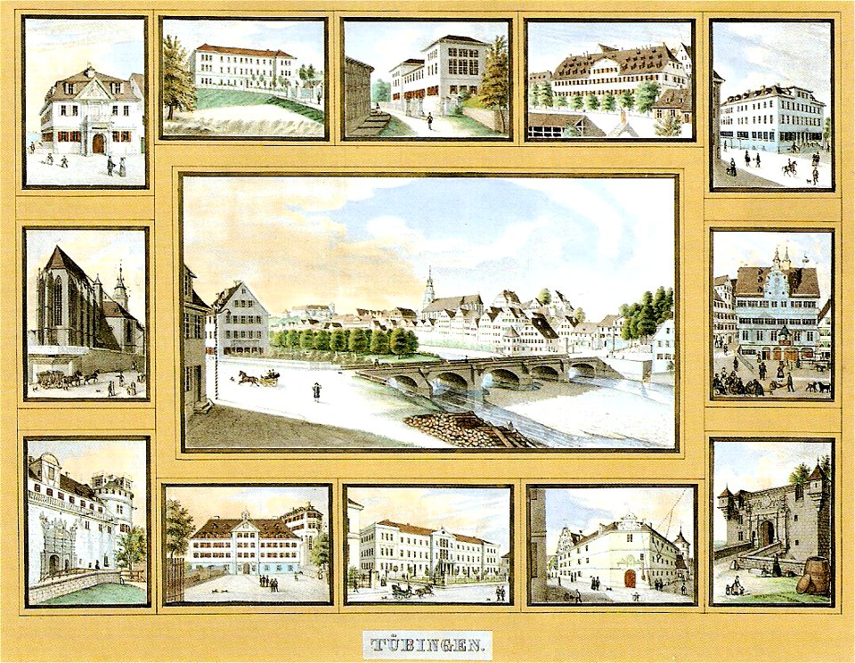 J Kull - Tübingen Sammelbild aquarLithographie 1850 Inv.619 (SW208)