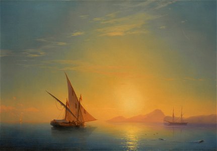 Ivan Konstantinovich Aivazovsky - The Island of Ischia at Sunset (Sunset over Ischia)