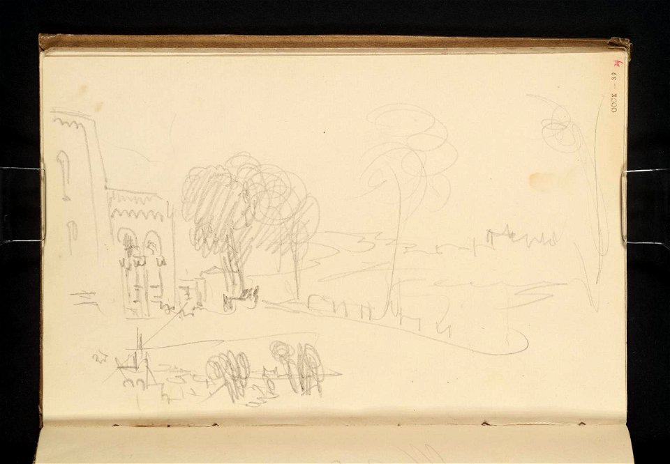 J M W Turner - Zeichnung - Regensburg - Dreifaltigkeitsberg - 1840