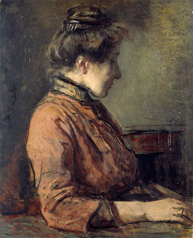J.A. de Jonge - Studie van een vrouw en profil, naar rechts - AB793 - Cultural Heritage Agency of the Netherlands Art Collection