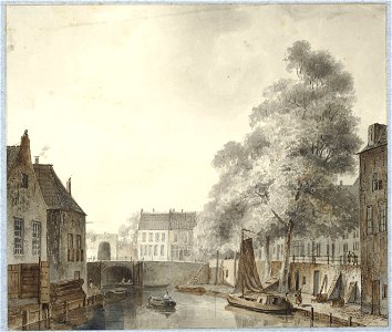 J. van Liefland - Gezicht op het zuidelijke gedeelte van de Oudegracht te Utrecht