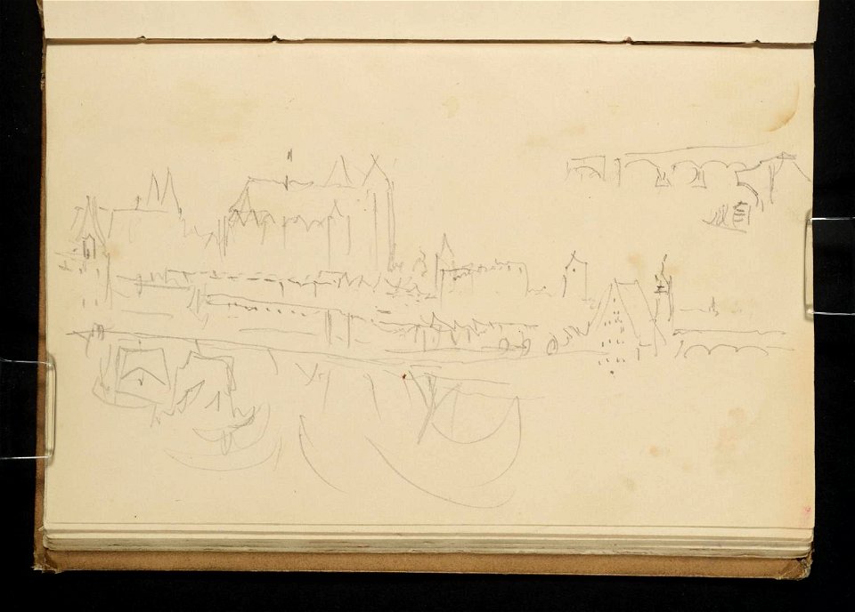 J M W Turner - Zeichnung - Regensburg vom nordöstlichen Donauufer - 1840