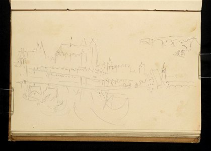 J M W Turner - Zeichnung - Regensburg vom nordöstlichen Donauufer - 1840