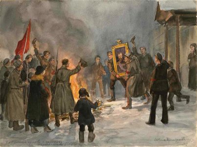 Ivan Vladimirov burning-of-eagles-and-tsar-s-portraits