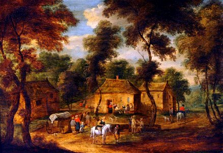 Izaack van Oosten (1613-1661) (attributed to) - Village Scene with Peasants - 290381 - National Trust