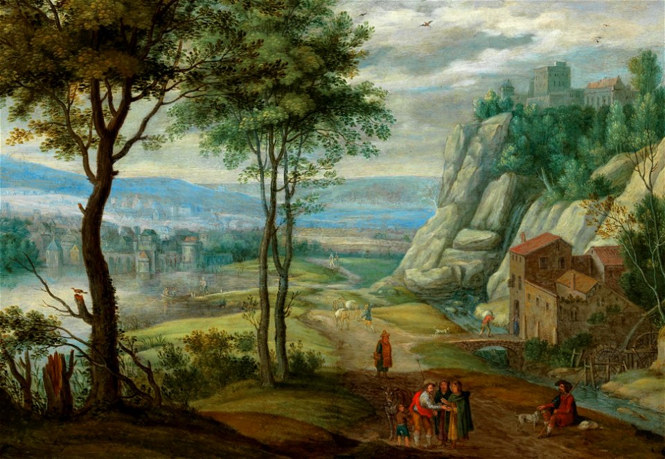 Izaak van Oosten Felslandschaft mit Pilgern