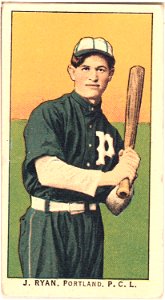 J. Ryan, Portland Team, baseball card portrait LCCN2008677313