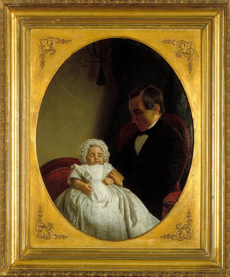 J.H. Neuman - Levinus Wilhelmus Christiaan Keuchenius (1822-1893) met zijn overleden zoontje Anton W.F Keuchenius (1856-1857). - C1064 - Cultural Heritage Agency of the Netherlands Art Collection