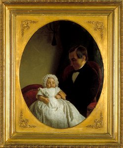 J.H. Neuman - Levinus Wilhelmus Christiaan Keuchenius (1822-1893) met zijn overleden zoontje Anton W.F Keuchenius (1856-1857). - C1064 - Cultural Heritage Agency of the Netherlands Art Collection
