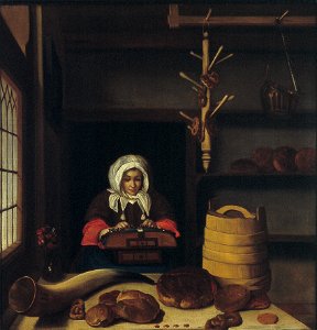 J.A. Berckheyde - Kantwerkster in bakkerij - NK2852 - Frans Hals Museum