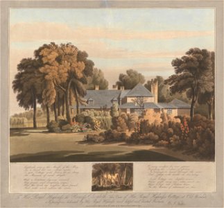 J. Clark - View of HRH the Princess Elizabeth's Cottage at Old Windsor with a View of the Moss House Below - Google Art Project