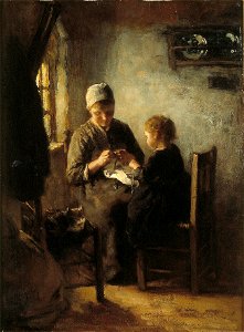 J.A. Neuhuys - Naailes - AB9301 - Cultural Heritage Agency of the Netherlands Art Collection