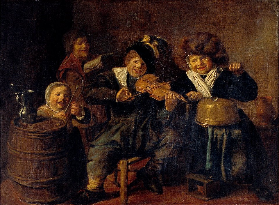 J.M. Molenaer - Musicerende kinderen - NK2696 - Cultural Heritage Agency of the Netherlands Art Collection