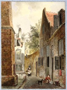 J. van Liefland - Gezicht in de Jacobskerksteeg te Utrecht