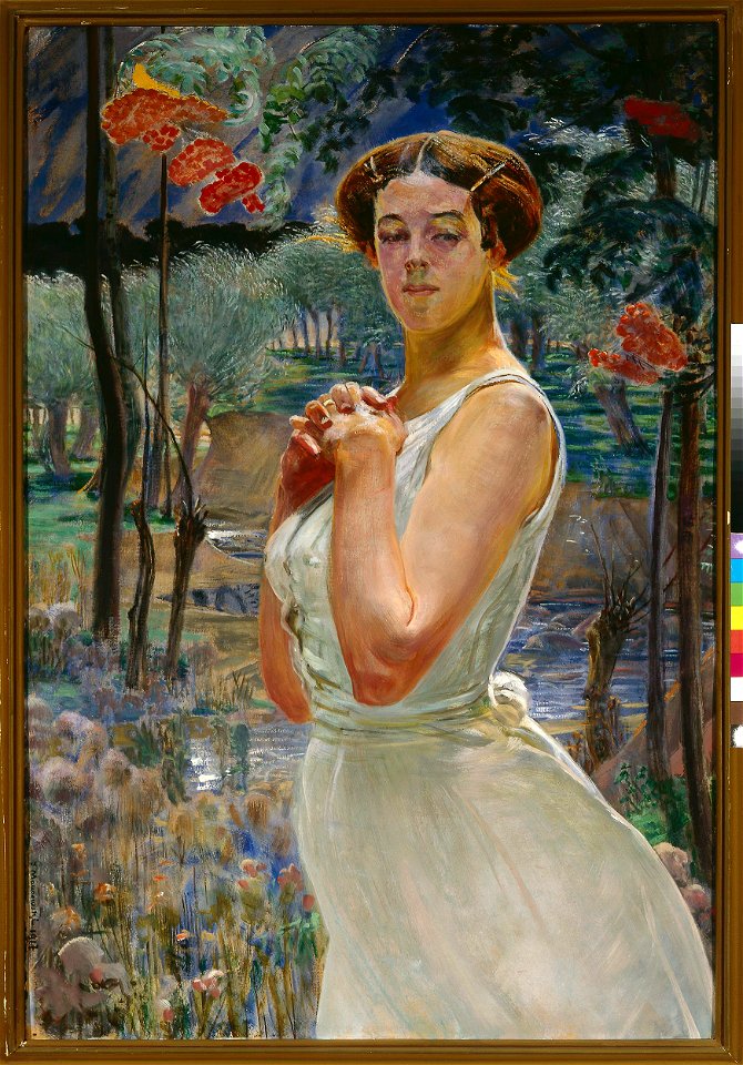Jacek Malczewski - Portrait of a woman against a rowanberry grove - MP 2285 - National Museum in Warsaw