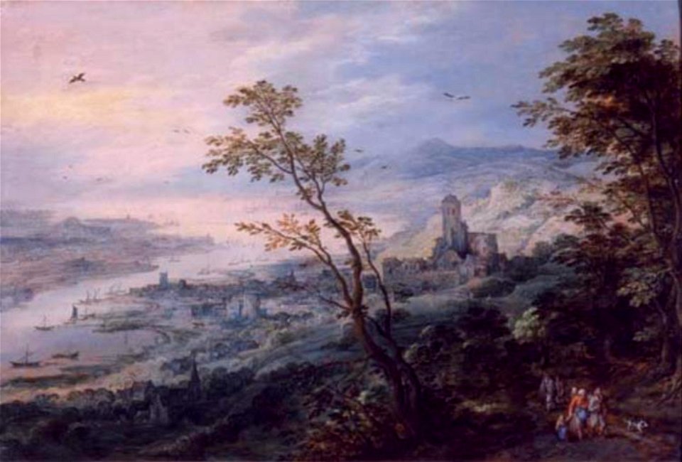 J. II de Momper - Panorama van een riviervallei - NK2651 - Noordbrabants Museum