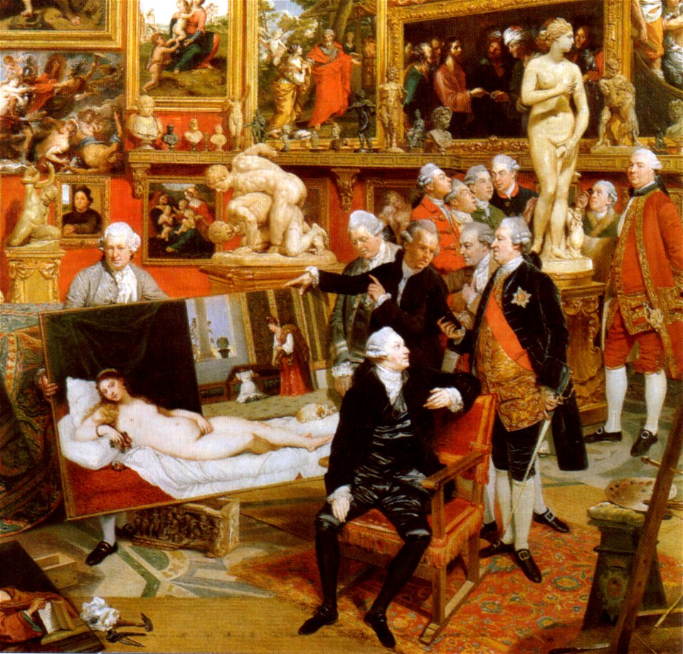 J.Zoffany, La tribuna degli Uffizi (detail)