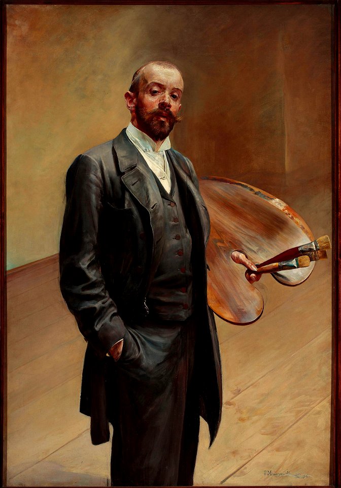 Jacek Malczewski, Autoportret z paletą