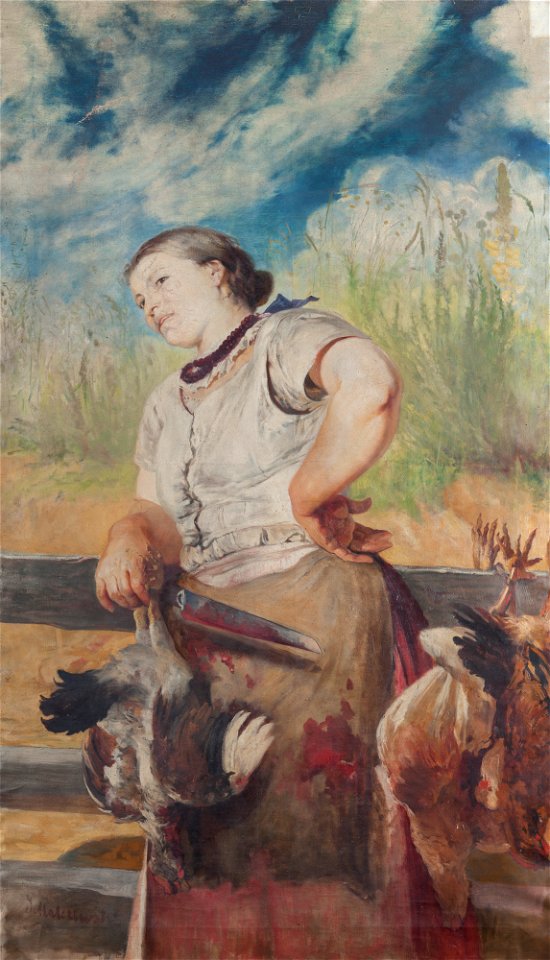Jacek Malczewski - Woman Slaughtering Hens - MNK II-b-2545 - National Museum Kraków