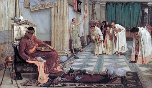 J. W. Waterhouse - The favourites of the Emperor Honorius - Google Art ProjectFXD